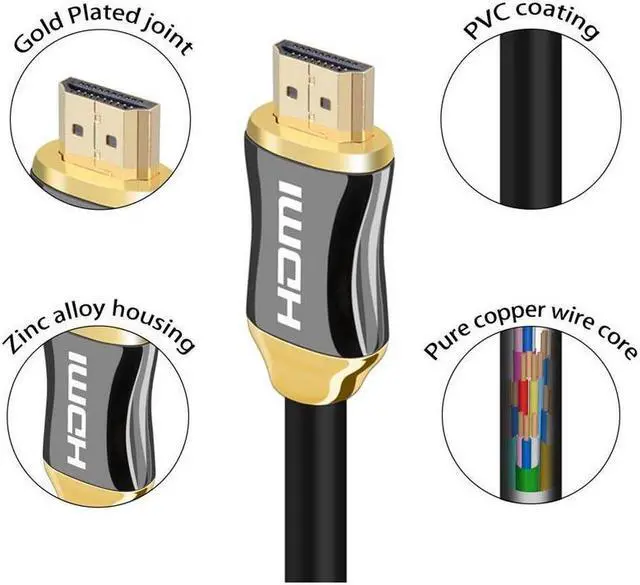Alt view image 5 of 5 - Ultra High Speed hdmi cable 3ft 4k HDMI cables support Ethernet ,3D,4K,18gbps and Audio Return (ARC)CL3 function and with 24k golden plated connector - Full Hd [Latest Version]