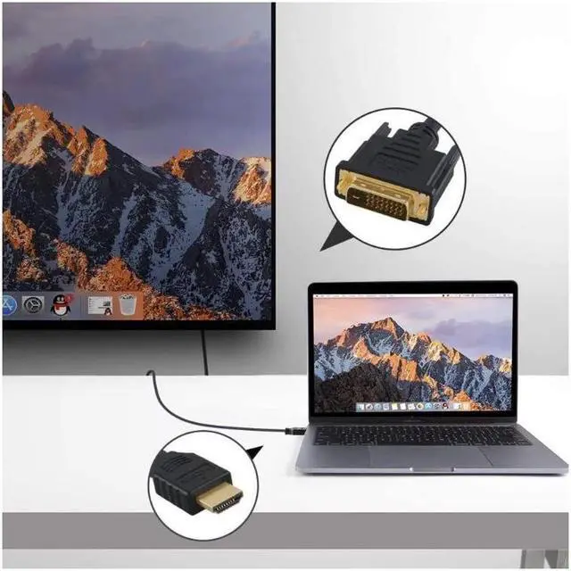 Alt view image 3 of 6 - HDMI to DVI Short Cable 0.5ft CableCreation Bi-Directional DVI-I (24+5) Female to HDMI 4K Male Adapter 1080P DVI to HDMI Conveter Compatible with PC TV TV Box PS5 Blue-ray Xbox Switch