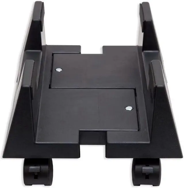 Alt view image 2 of 5 - CPU Stand Mobile Desktop Tower Computer Floor Stand Rolling Caster Wheels Adjustable Width Universal PC Computer Holder Cart with 4 Caster Wheels (Black-B)