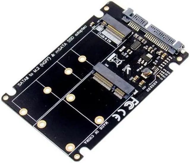 Alt view image 4 of 4 - SATA to M.2 B & mSATA SSD NVMe adapter Card 6Gbps