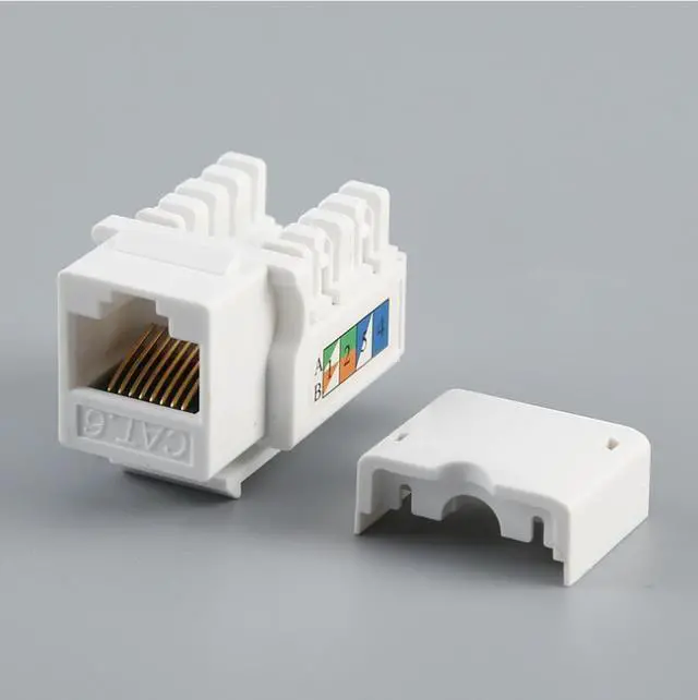 Alt view image 2 of 5 - Cat6 110 Style Punch Down Keystone Jack, White, 25-Pack, TAA
