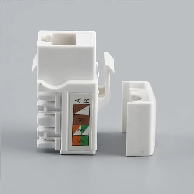Alt view image 3 of 5 - Cat6 110 Style Punch Down Keystone Jack, White, 25-Pack, TAA