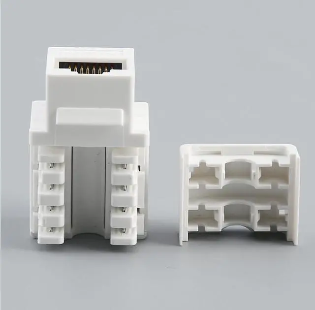 Alt view image 4 of 5 - Cat6 110 Style Punch Down Keystone Jack, White, 25-Pack, TAA