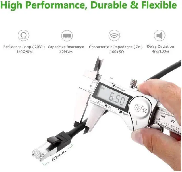 Alt view image 4 of 7 - Ugreen Ethernet Extension Cable, Network Cat6 Extension Patch Cable RJ45 Cords Shielded Male to Female Connector, (1.5ft/0.5m) 11278