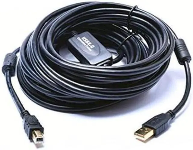 Alt view image 7 of 7 - 24K Gold plated USB 2.0 Cable - A-Male to B-Male,USB 2.0 A Male to B Male Cable with Ferrite Black 28/24# AWG,100ft/30m
