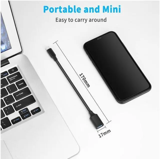 Alt view image 4 of 7 - USB C to USB Adapter Longwwin Type C OTG Cable 1 Pack USB C Male to USB 3.0 A Female Cable Connector Compatible for MacBook Pro 2019 2018, Samsung Galaxy S10 S9 S8 Note 9 8, LG V40 G6