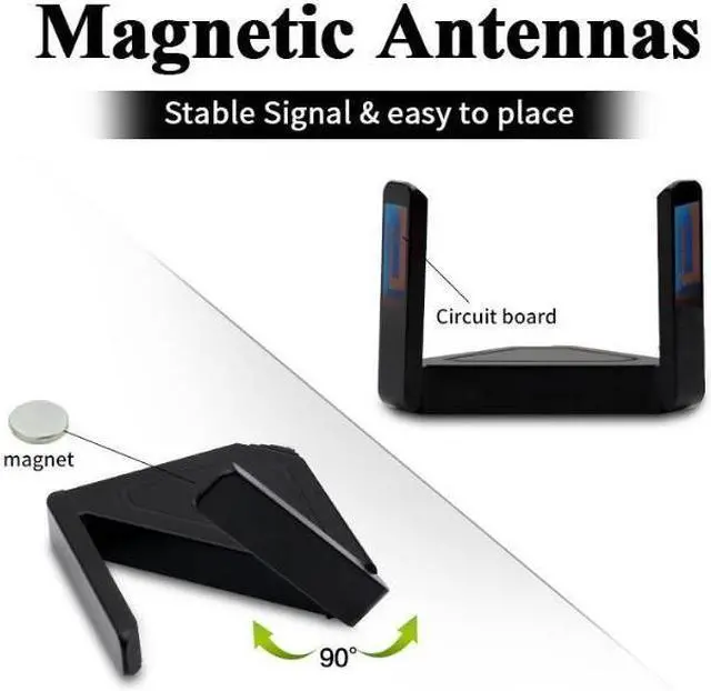 Alt view image 3 of 7 - 10dBi WiFi Network Antennas Dual Band with RP-SMA Female Connector, AC 2.4GHz 5GHz Antennas with Magnetic Base Work with PCI-E Wi-Fi Network Card USB WiFi Adapter Wireless Router Extender IP Camera