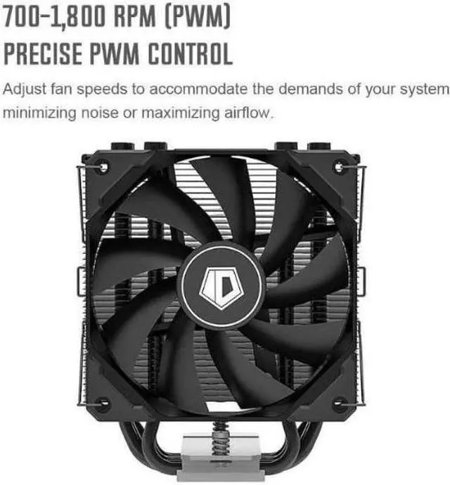 Alt view image 3 of 7 - SE-226-XT Black CPU Cooler LGA1700 Compatible 6 Heatpipes CPU Air Cooler All-Black 120mm PWM Fan Intel/AMD