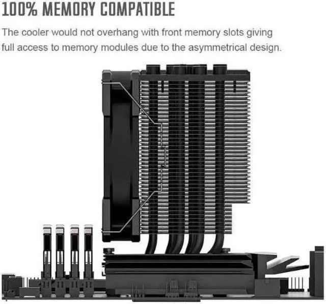 Alt view image 5 of 7 - SE-226-XT Black CPU Cooler LGA1700 Compatible 6 Heatpipes CPU Air Cooler All-Black 120mm PWM Fan Intel/AMD