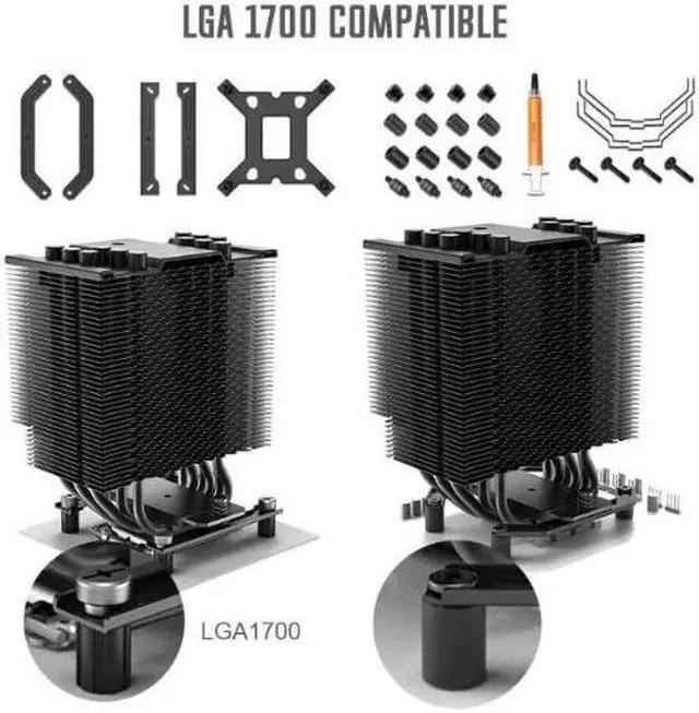 Alt view image 6 of 7 - SE-226-XT Black CPU Cooler LGA1700 Compatible 6 Heatpipes CPU Air Cooler All-Black 120mm PWM Fan Intel/AMD