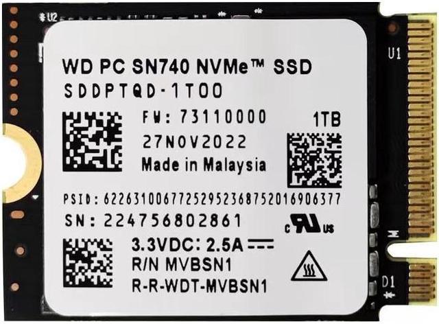 Western Digital SN740 NVME M.2 2230 SSD 1TB SDDPTQE-1T00 - OEM