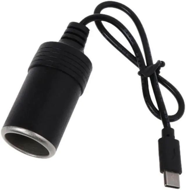 Alt view image 4 of 6 - USB C PD Type C Male to 12V Car Cigarette lighter Socket Female Step Up Cable for Driving Recorder GPS E-Dog Car Fan