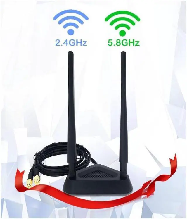 Alt view image 2 of 6 - 2.4GHz 5GHz Dual Band 8 dBi WiFi Antenna, Omni SMA WiFi Antenna Magnetic Base with (200cm/6.66ft )Extension Cable