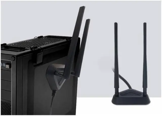 Alt view image 3 of 6 - 2.4GHz 5GHz Dual Band 8 dBi WiFi Antenna, Omni SMA WiFi Antenna Magnetic Base with (200cm/6.66ft )Extension Cable