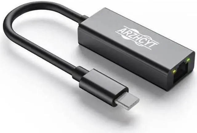 Alt view image 3 of 7 - Arzhcyt Lightweight Type C to Gigabit RJ45 network card RTL8153 with LED indicator light for all laptops, plug and play for instant access to gigabit speeds
