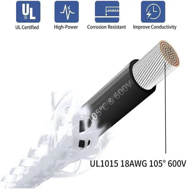 Alt view image 2 of 7 - Mod Sleeved Cable, White Power Supply Cable Extension Kit, 24PIN ATX, 4+4 PIN EPS, Dual 6+2 PIN PCIE, 6 PIN PCI-E