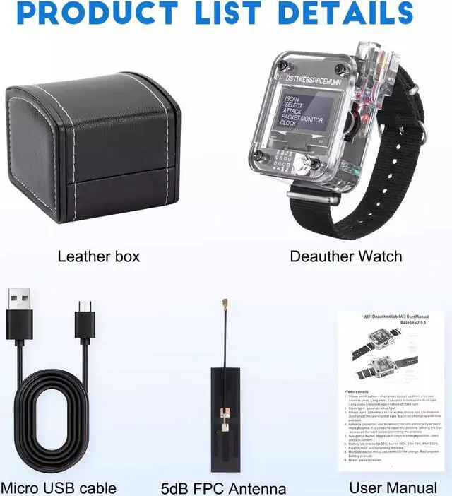 Alt view image 2 of 5 - DSTIKE Deauther Watch V3 DSTIKE Wifi Deauther Watch ESP8266