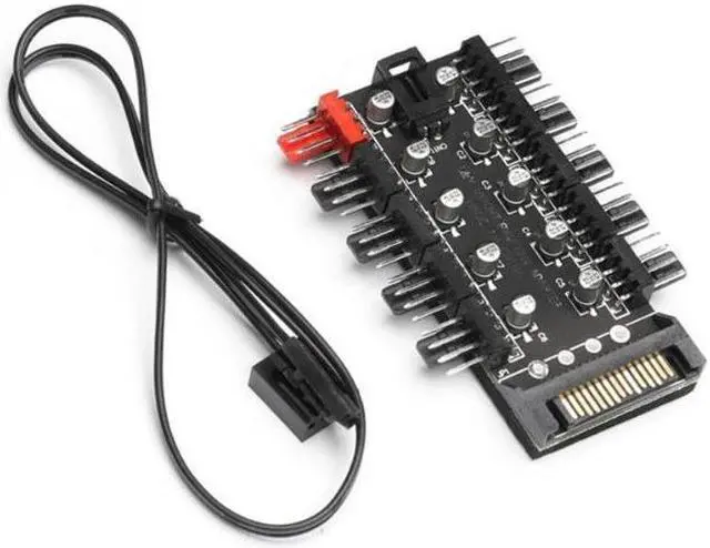 Alt view image 6 of 7 - 12V 4Pin Fan PWM Fan Hub Controller 10 Port CPU Cooler / Case / Chassis Cooling Fan Hub