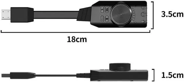 Alt view image 6 of 6 - USB Sound Card Adapter 7.1 Channel External Audio Adapter Stereo Sound Card Converter 3.5mm AUX Microphone Jack for Gaming Headset Earphone PS4 Laptop Desktop Windows Mac OS Linux, Plug Play
