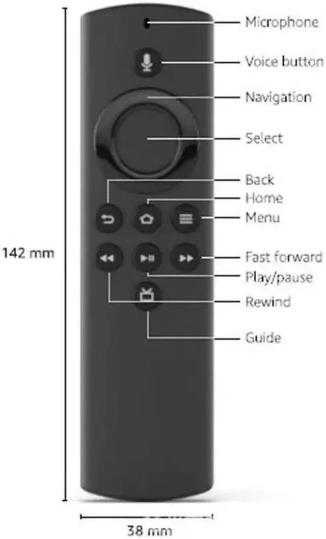 Alt view image 3 of 5 - H69A73 Voice Remote Control Replacement for Amazon Fire TV Stick Lite with Voice Remote