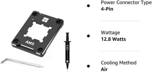 Alt view image 2 of 6 - ASF-Black AM5 CPU Holder, Corrective Anti-Bending Fixing Frame, AM5 Full-fit Fixed Non-Marking Mounter, AM5 Anti-Bending Contact Frame, CPU Cooler Standard for X670 B650