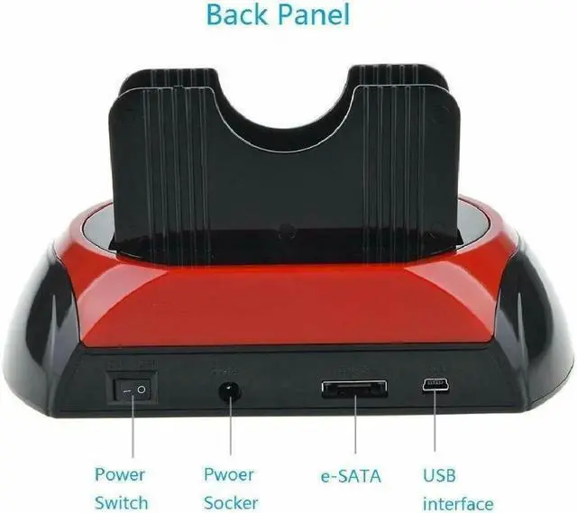 Alt view image 5 of 6 - Hard Drive Docking Station For SATA and IDE, USB to 2.5/3.5 Inch SATA IDE Dual Bay External Enclosure, All in 1 Card Reader XD/TF/MS/CF/ SD Card, USB Hub Function. for 2.5" 3.5" IDE SATA I/II/III HDD