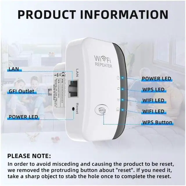 Alt view image 2 of 7 - Wifi Range Extender Internet Booster 300Mbps router Wireless Repeater Amplifier Easy Setup & Full Coverage, 360 Degree WiFi Coverage,Repeater/AP modes