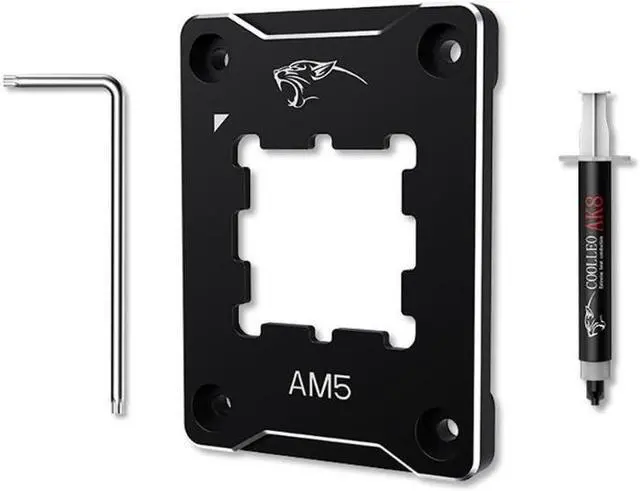 Main image of CPU Contact Frame Anti-Bending Buckle for AMD AM5 Aluminum Corrector Bracket Holder,AM5 Full-fit Fixed Non-Marking Mounter Fixing Frame, CPU Cooler Standard for X670 B650,Black