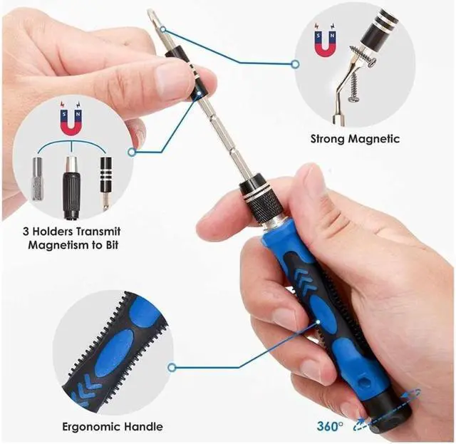 Alt view image 3 of 7 - Screwdriver Sets 142-Piece Electronics Precision Screwdriver with 120 Bits Magnetic Repair Tool Kit for iPhone, MacBook, Computer, Laptop, PC, Tablet, PS4, Xbox, Nintendo, Game Console