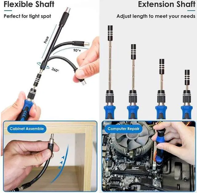 Alt view image 4 of 7 - Screwdriver Sets 142-Piece Electronics Precision Screwdriver with 120 Bits Magnetic Repair Tool Kit for iPhone, MacBook, Computer, Laptop, PC, Tablet, PS4, Xbox, Nintendo, Game Console
