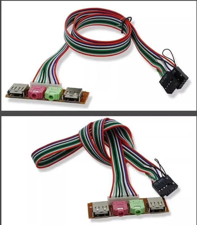 Alt view image 4 of 5 - 7.8cm chassis front panel cable audio port USB interface desktop computer front panel cable extension