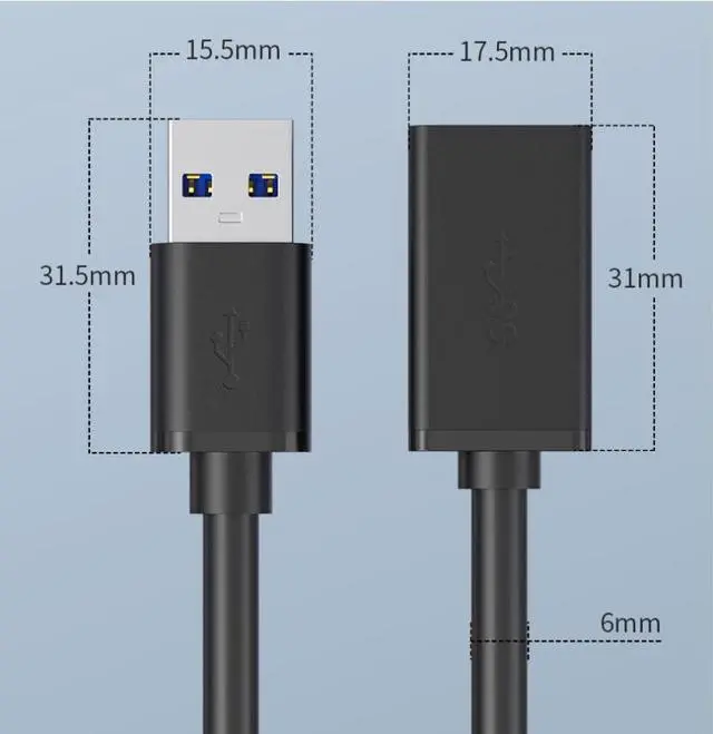 Alt view image 5 of 5 - 2Pack   6.6 Feet(2m)Cable Matters USB to USB Extension Cable 6 .6ft (USB 3.0 Extension Cable / USB Extender) in Black for Webcam, VR Headset, Printer, Hard Drive and More -