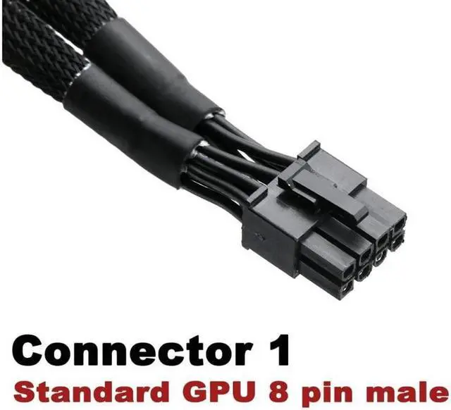 Alt view image 3 of 4 - Dual Mini 6 Pin to 8 Pin PCI Express Video Card Power Adapter Braided Sleeved Cable for Mac Pro Tower/Power Mac G5 15-inches(2Pack)