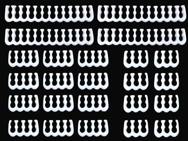 Main image of 24 Pieces Set = 24-pin x 4, 8-pin x 12, 6-pin x 8 Cable Comb for 3 mm Cable Gesleeved Up To 3.4 mm/0.13inch)  White