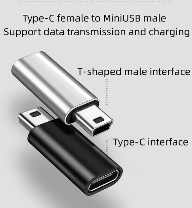 Main image of 2-Pack Type-C female to miniUSB male adapter adapterSupport data transmission and charging