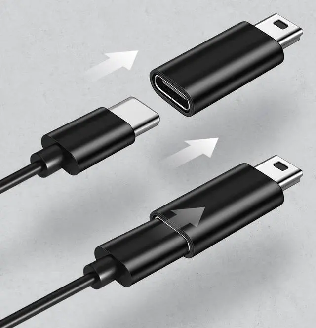 Alt view image 2 of 5 - 2-Pack Type-C female to miniUSB male adapter adapterSupport data transmission and charging