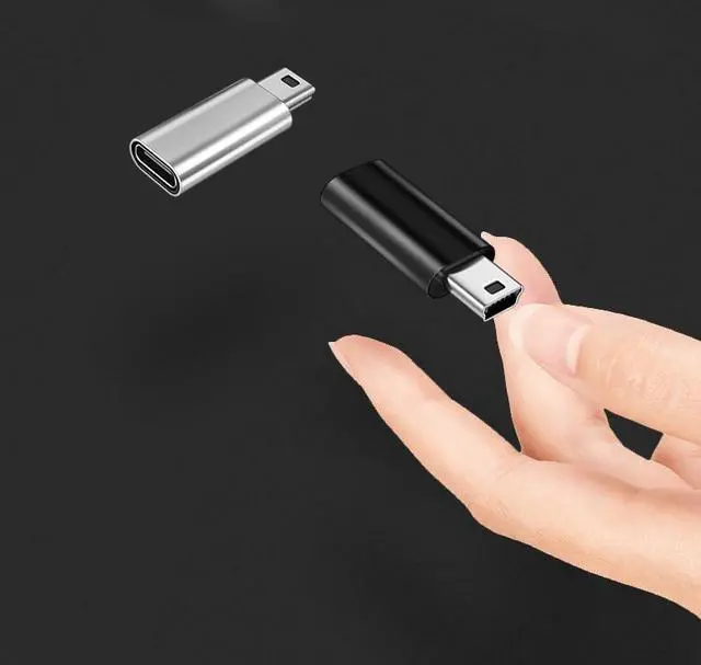 Alt view image 3 of 5 - 2-Pack Type-C female to miniUSB male adapter adapterSupport data transmission and charging