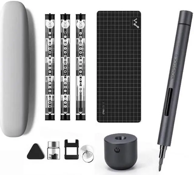 Main image of Mini Electric Screwdriver, 3 LED Lights, Rechargeable Screwdriver Powered Cordless Electric Screwdriver Set with 56 Screw Bits, USB Charging Cable and Magnetizer