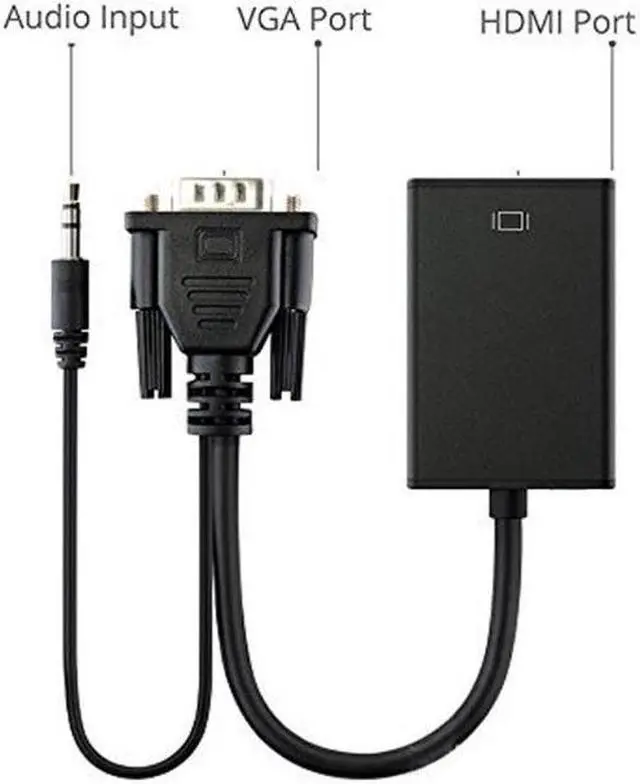 Alt view image 3 of 6 - Vga to hdmi converter vga public to hdmi female audio desktop computer monitor high-definition adapter cable