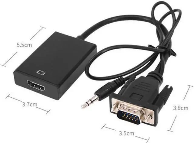 Alt view image 5 of 6 - Vga to hdmi converter vga public to hdmi female audio desktop computer monitor high-definition adapter cable