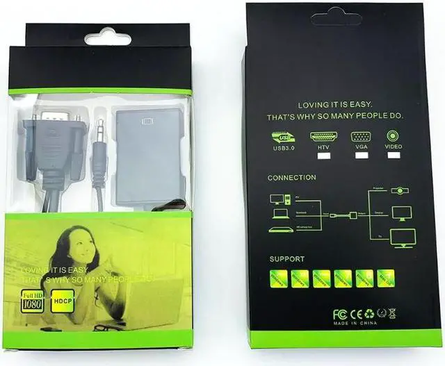 Alt view image 6 of 6 - Vga to hdmi converter vga public to hdmi female audio desktop computer monitor high-definition adapter cable