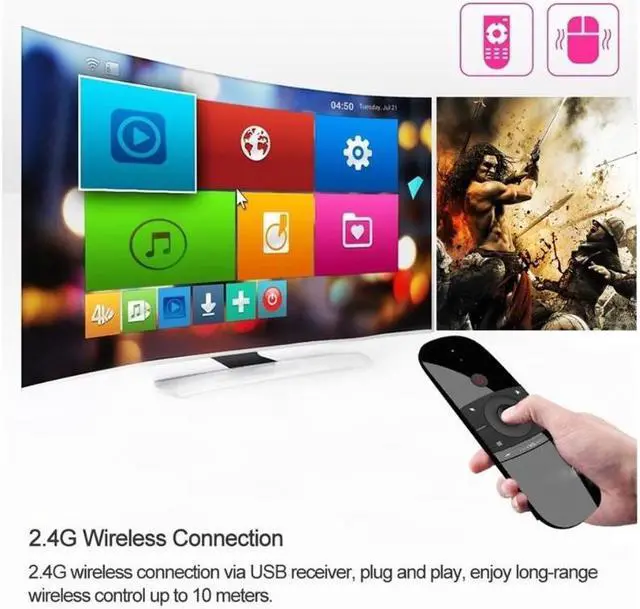 Alt view image 6 of 7 - W1 Air Mouse Mini Wireless Keyboard, 2.4G Fly Air Mouse Remote Control, Infrared Remote Control Learning Fit Android Smart TV Box,Xbox 360,PC, PS3,Projector,HTPC,Pad,Notebook etc