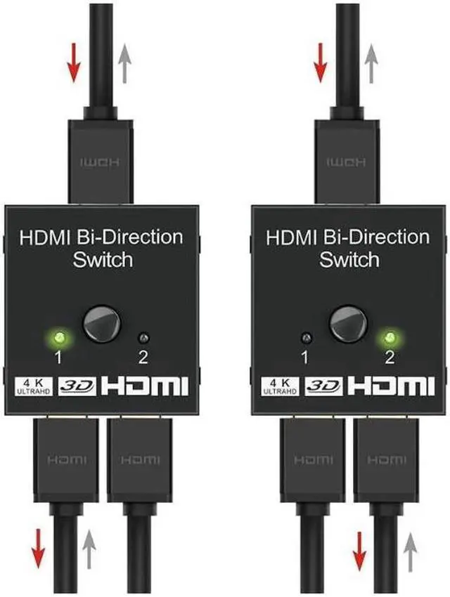 Alt view image 2 of 7 - HDMI Bi-Direction Switch 4K 1x2/2x1 HDMI-compatible Switcher 2 in1 Out for PS4/3 TV Box Switcher Adapter
