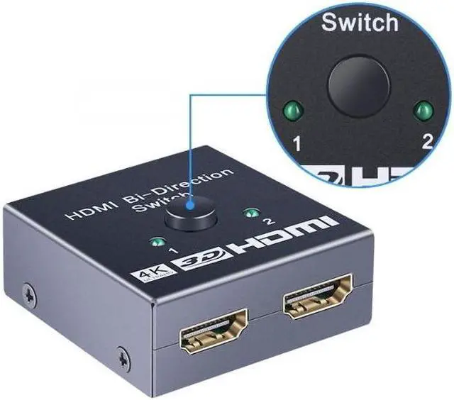 Alt view image 3 of 7 - HDMI Bi-Direction Switch 4K 1x2/2x1 HDMI-compatible Switcher 2 in1 Out for PS4/3 TV Box Switcher Adapter