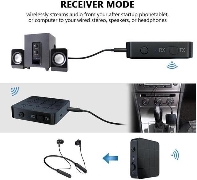 Alt view image 4 of 7 - 2 IN 1 Bluetooth 5.0 Transmitter Receiver Wireless Audio Aux 3.5mm Adapter For TV Computer Speaker Car Stereo 3.5mm AUX Jack RCA Adapter