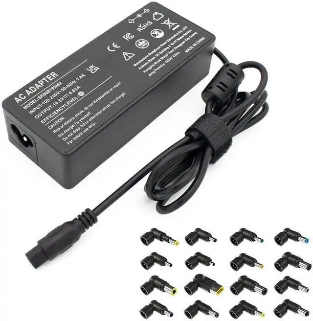 Main image of 90W Watt Universal Laptop Charger AC Power Adapter 19.5V4.62A, Replacement Supply for HP Dell Toshiba IBM Lenovo Acer ASUS Samsung Sony Fujitsu Gateway etc - Black