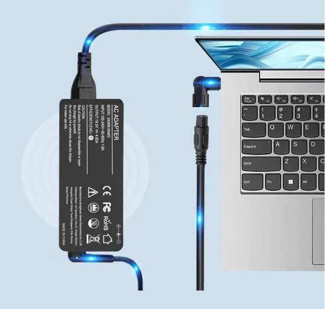 Alt view image 7 of 7 - 90W Watt Universal Laptop Charger AC Power Adapter 19.5V4.62A, Replacement Supply for HP Dell Toshiba IBM Lenovo Acer ASUS Samsung Sony Fujitsu Gateway etc - Black
