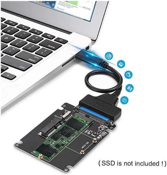 Alt view image 3 of 7 - M.2 NGFF or mSATA to USB 3.0 Adapter 2-in-1 NGFF or mSATA Converter Reader Card with SATA Cable Converter as Portable Flash Drive External 2.5 inch Hard Drive,Support SATA NGFF B/B+M Key SSD