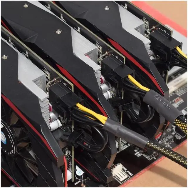 Alt view image 6 of 6 - 10PCS PCIe 6Pin Mining Cable, GPU VGA Y-Splitter Cable for Bitcoin Mining, 6 Pin Female to 8Pin (6+2) Male ,Video Card Power Cable, Graphics Card PCI Express (9 Inches) Extension Cable