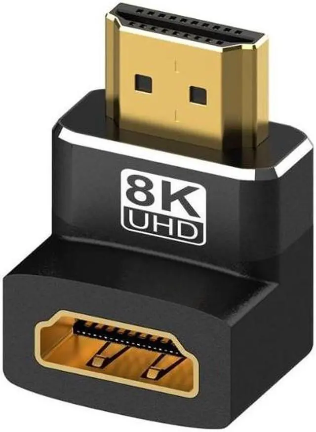 Alt view image 3 of 7 - 2-Pack 8K HDMI2.1 90 And 270 Degree Right Angle Adapter Gold Plated High Speed HDMI Male to Female Connector Adapter Support 8K@60Hz, 4K@120Hz for HDTV Switch Laptop PS4 PS5 Xbox